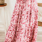 Printed Smocked Waist Maxi Skirt