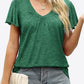 V-Neck Flutter Sleeve Tee Shirt