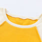 Round Neck Dropped Shoulder Color Block Sweatshirt