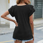 V-Neck Flutter Sleeve T-Shirt