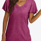 V-Neck Flutter Sleeve Tee Shirt