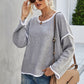 Round Neck Dropped Shoulder Sweater