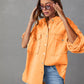 Dropped Shoulder Raw Hem Jacket