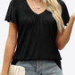 V-Neck Flutter Sleeve Tee Shirt
