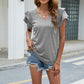 V-Neck Flutter Sleeve T-Shirt
