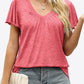 V-Neck Flutter Sleeve Tee Shirt