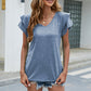 V-Neck Flutter Sleeve T-Shirt