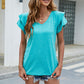 V-Neck Flutter Sleeve T-Shirt