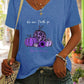 Full Size Pumpkin Graphic V-Neck T-Shirt