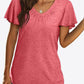 V-Neck Flutter Sleeve Tee Shirt