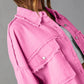 Dropped Shoulder Raw Hem Jacket