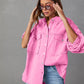 Dropped Shoulder Raw Hem Jacket