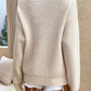 Round Neck Ribbed Button-Down Sweater